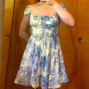 A romantic blue and white dress from Oliviaceous, size medium